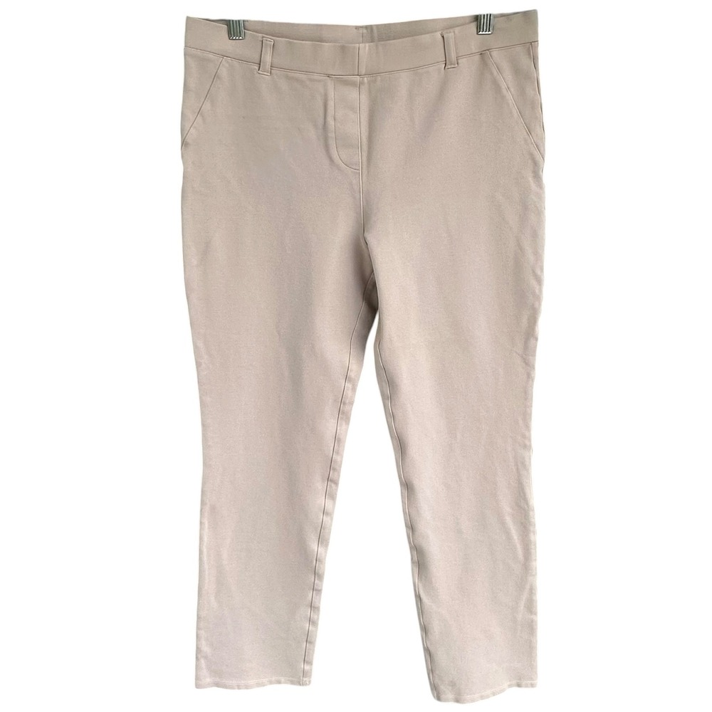 Quince‎ Ultra-Stretch Ponte Straight Leg Pants Beige Tall Large
